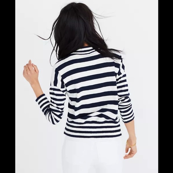 Madewell Relaxed Mockneck Sweater In Stripe - Picture 2 of 4